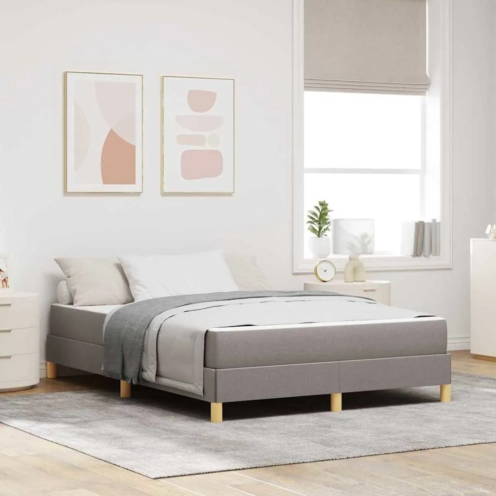 vidaXL Κρεβάτι με ελατήρια Ταμπά, Καφέ 140 x 200 cm