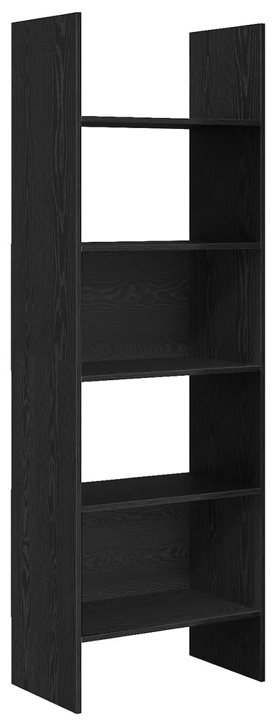 vidaXL Βιβλιοθήκη Μαύρη δρυς 60 x 35 x 180 εκατοστά Επεξεργασμένο ξύλο