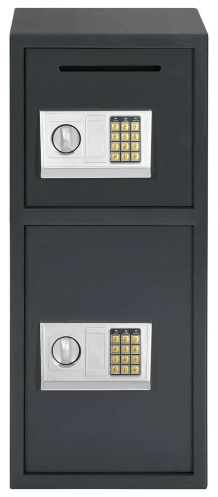 vidaXL Ψηφιακός Σαφής Σκούρο Γκρι 35x31x80 εκ Ατσάλι