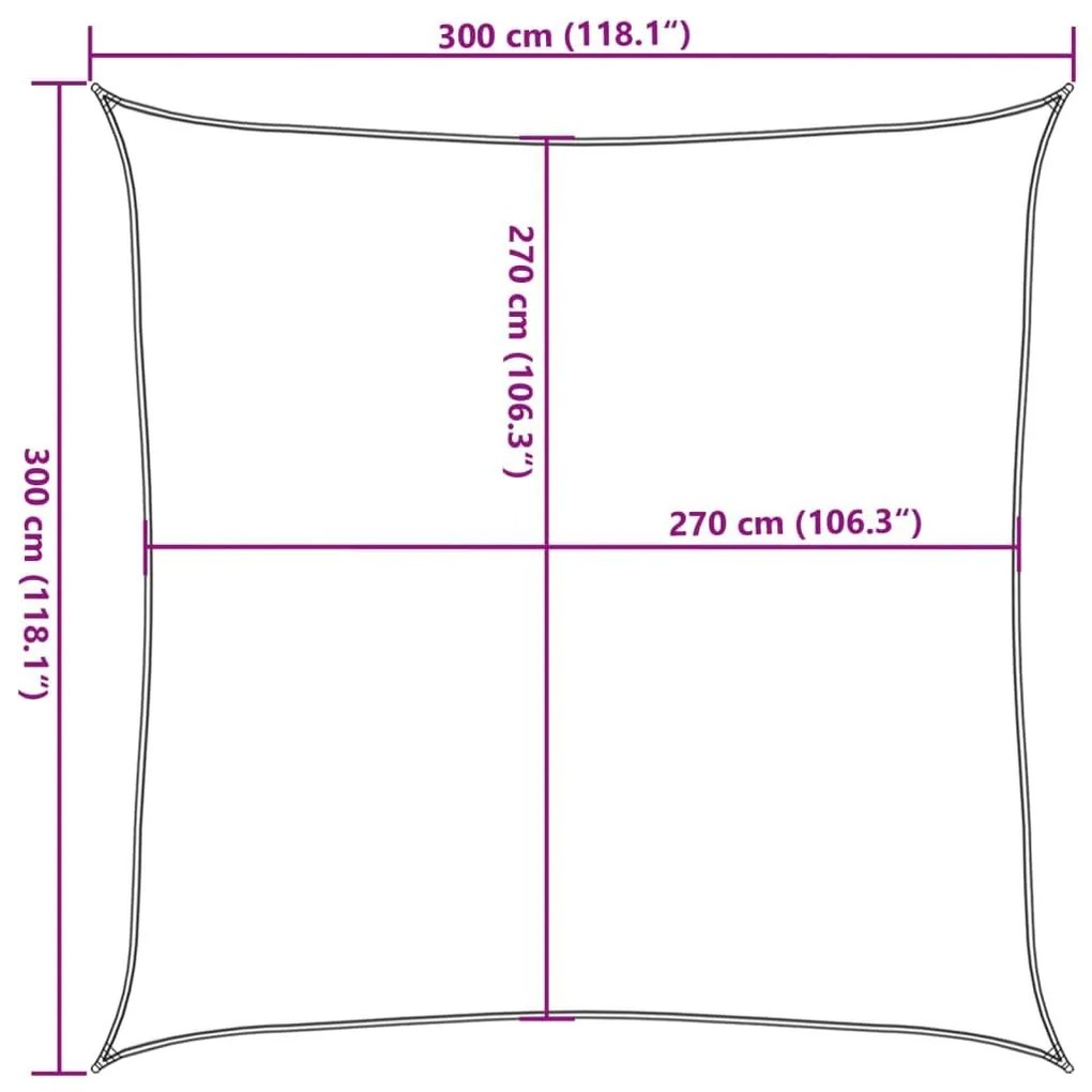 Πανί Σκίασης Λευκό 3 x 3 μ. από HDPE 160 γρ./μ² - Λευκό