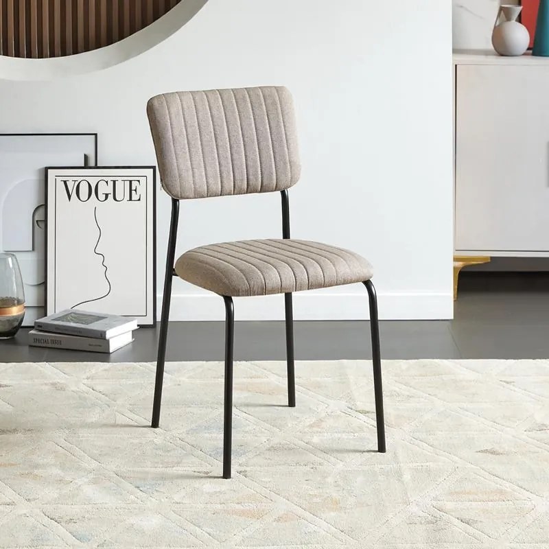 Καρέκλα Τραπεζαρίας Α10 Fylliana Χακί με Μεταλλικό σκελετό 53x43x84εκ. 4αδα 53x43x84 εκ.