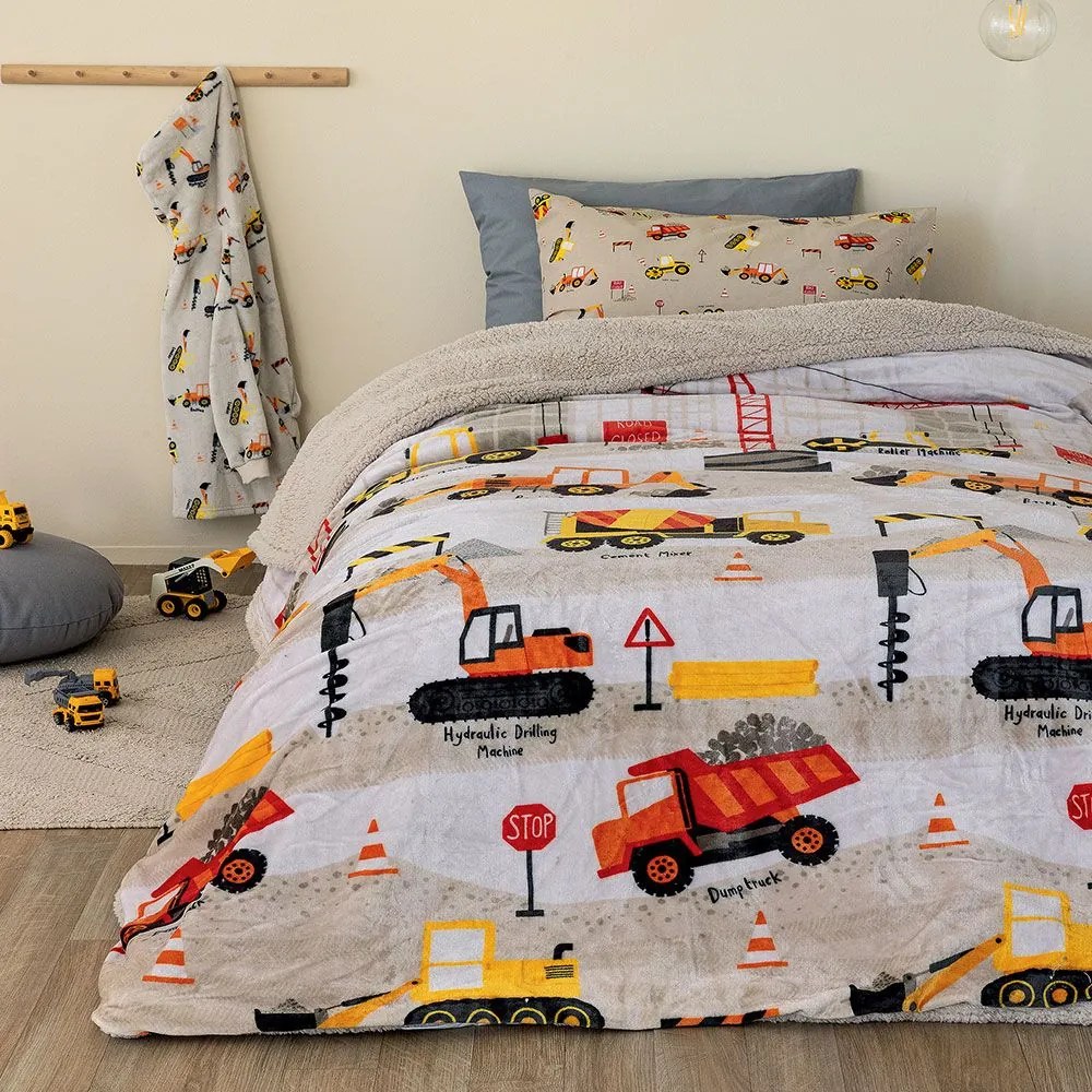 Κουβερτοπάπλωμα Παιδικό SW101 Multi Palamaiki Μονό 160x220cm Flannel.Sherpa