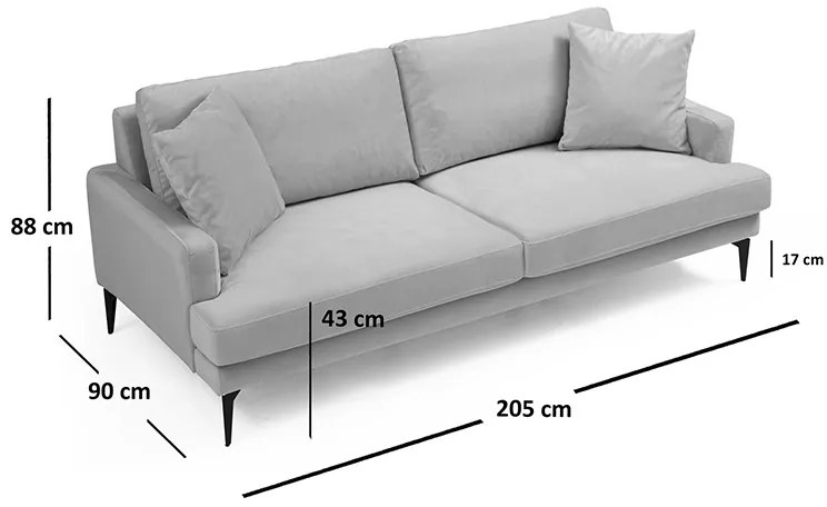 ΚΑΝΑΠΕΣ 2ΘΕΣΙΟΣ FORTUNE PAKOWORLD ΒΕΛΟΥΔΟ ΜΠΕΖ-ΜΑΥΡΟ 175X90X88ΕΚ