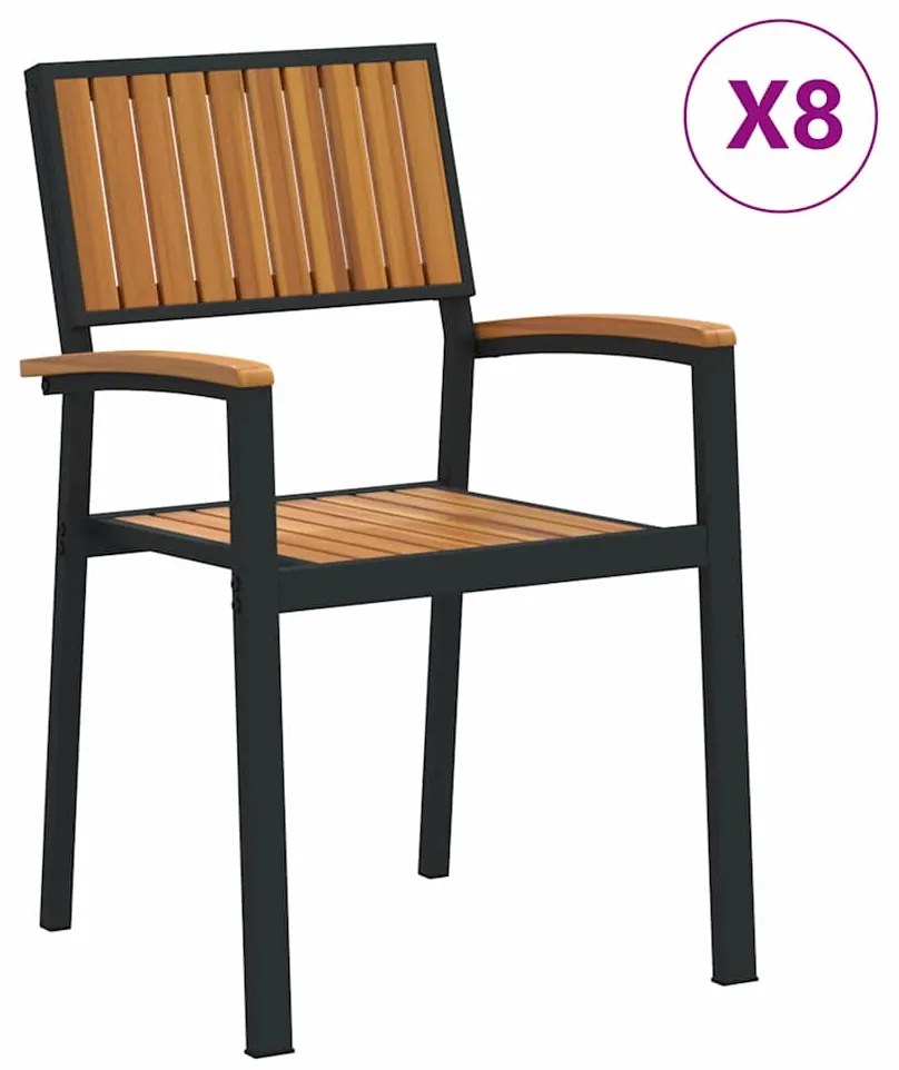 vidaXL Καρέκλα Κήπου 8 pcs Καφέ 56 x 57 x 87εκ. Μασίφ ξύλο ακακίας
