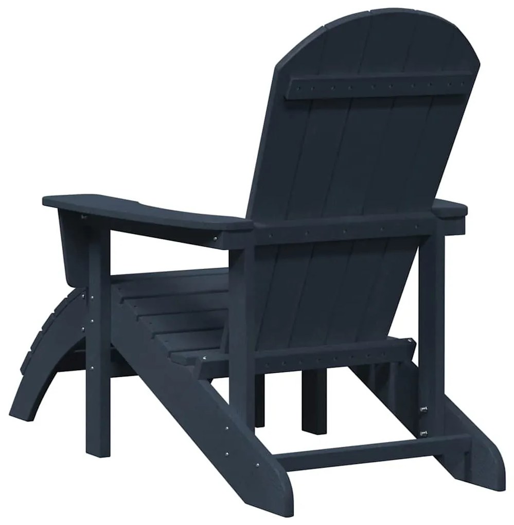 vidaXL Πολυθρόνα Adirondack με Ποδόμακτρο σε Ναυτικό Μπλε HDPE
