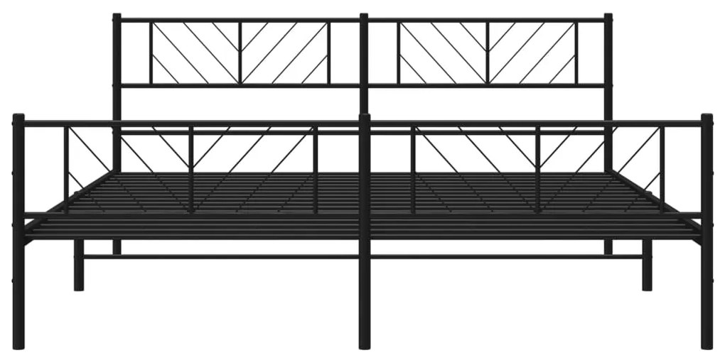 vidaXL Πλαίσιο Κρεβατιού Χωρ. Στρώμα&Ποδαρικό Μαύρο 180x200εκ. Μέταλλο