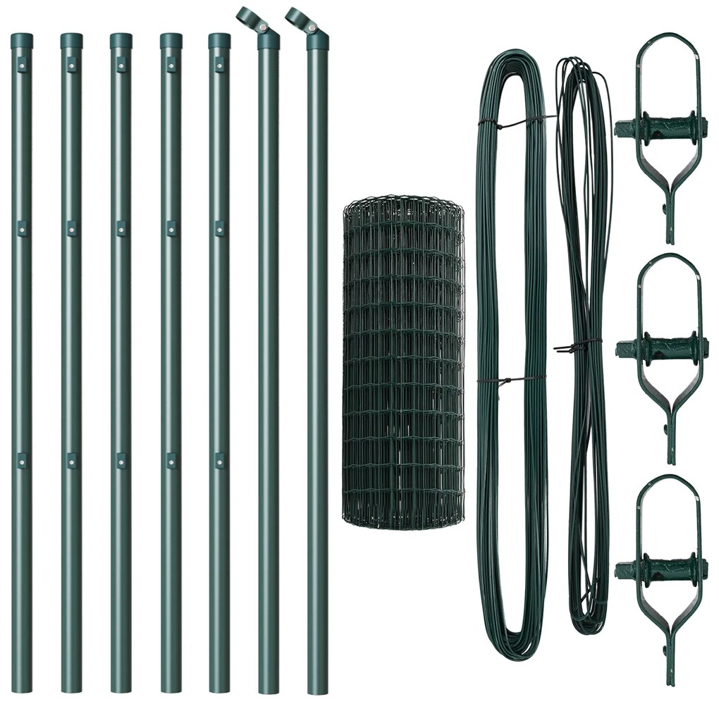 vidaXL Euro Fence με 7 Πόλους 0.8x10 μ Γαλβανισμένος Χάλυβας Πράσινος