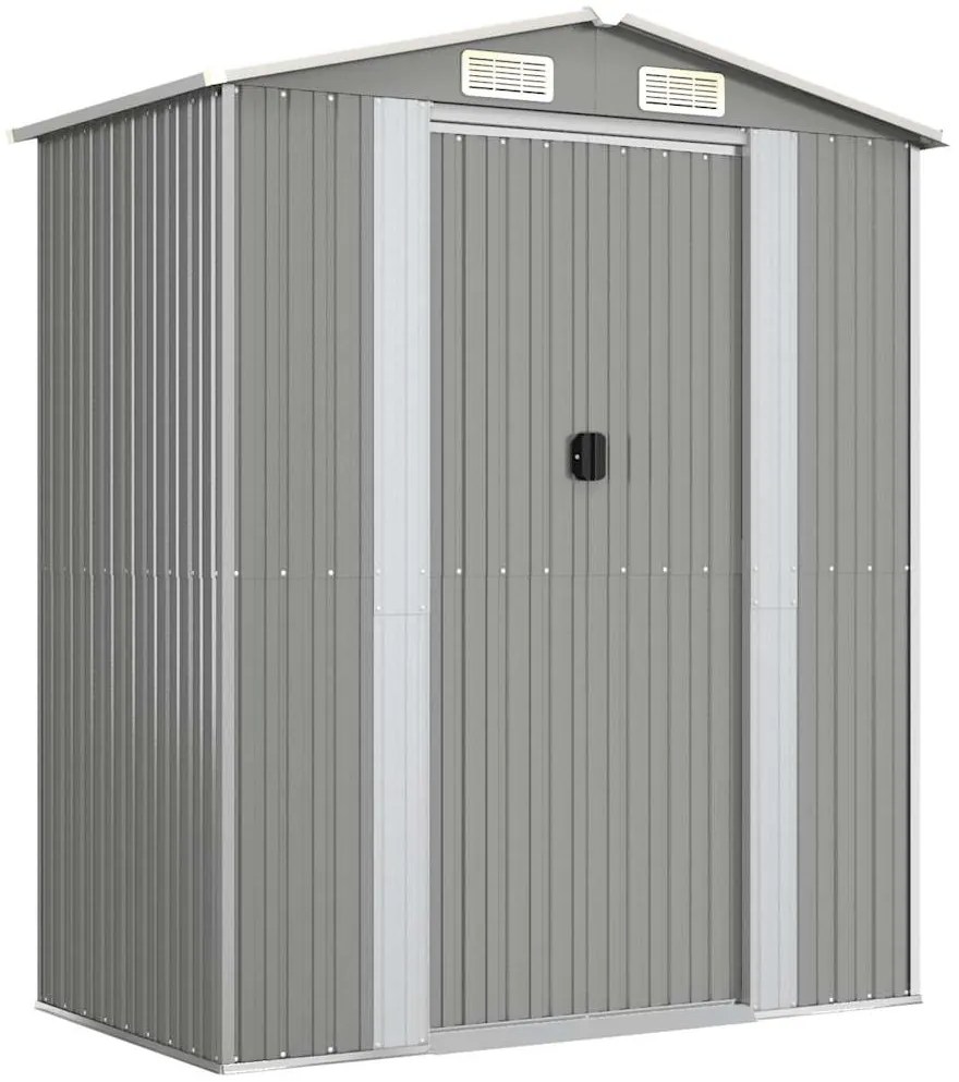 vidaXL Αποθήκη Κήπου Ανοιχτό γκρι 192x108x223 εκ. Γαλβανισμένο Ατσάλι
