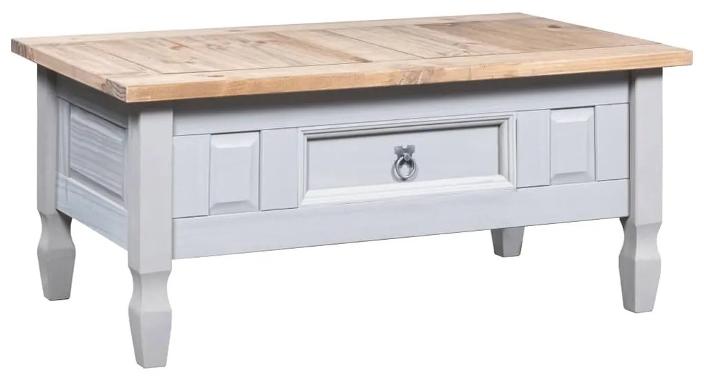 vidaXL Τραπέζι Σαλονιού Μεξικ. Στιλ Corona Γκρι 100x60x45 εκ. Πεύκο