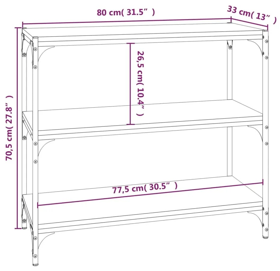 ΒΙΒΛΙΟΘΗΚΗ ΜΑΥΡΗ 80 X 33 X 70,5 ΕΚ. ΕΠΕΞΕΡΓΑΣΜΕΝΟ ΞΥΛΟ &amp; ΑΤΣΑΛΙ 819337