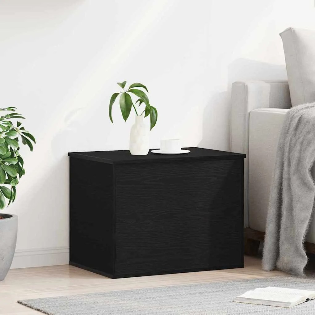 vidaXL Κουτί αποθήκευσης με καπάκι Μαύρη Δρυς 60x42x46 εκ. Κατασκευασμένο ξύλο