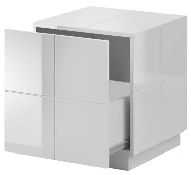 bedside cabinet REJA (set of 2) white gloss/white gloss DIOMMI CAMA-REJA-SZAFKA-NOCNA-BI/BI