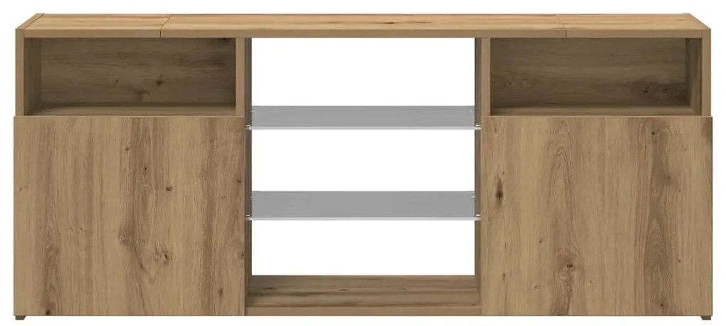 vidaXL Έπιπλο Τηλεόρασης με LED Αρτισιανή Δρυς 120x30x50 εκ Επεξ.Ξύλο