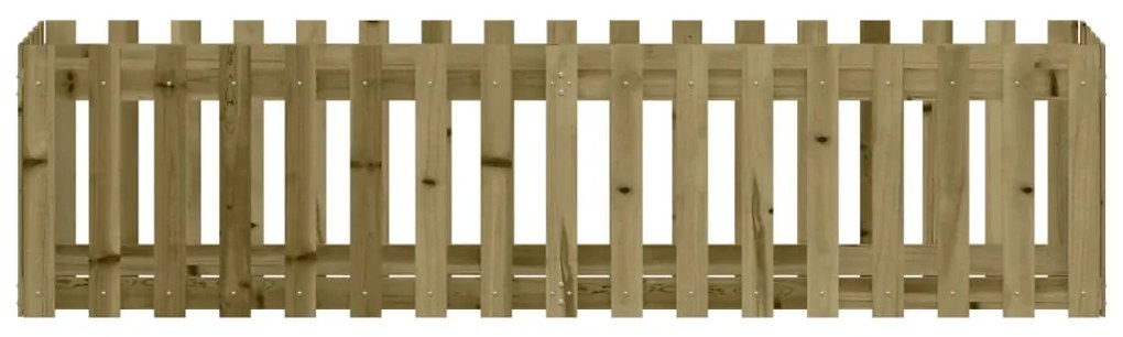 vidaXL Ζαρντινιέρα με Σχέδιο Φράχτη 200x50x50εκ. Εμποτισμ. Ξύλο Πεύκου