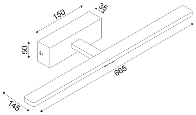 ΕΠΙΤΟΙΧΟ ΦΩΤΙΣΤΙΚΟ LED 12W 3000K 780LM PALMA ΟΡΕΙΧΑΛΚΟ ΜΕΤ/ΚΟ IP44 66,5X14,5X5CM - PN15LEDW67BR - 1.5W - 20W - PN15LEDW67BR