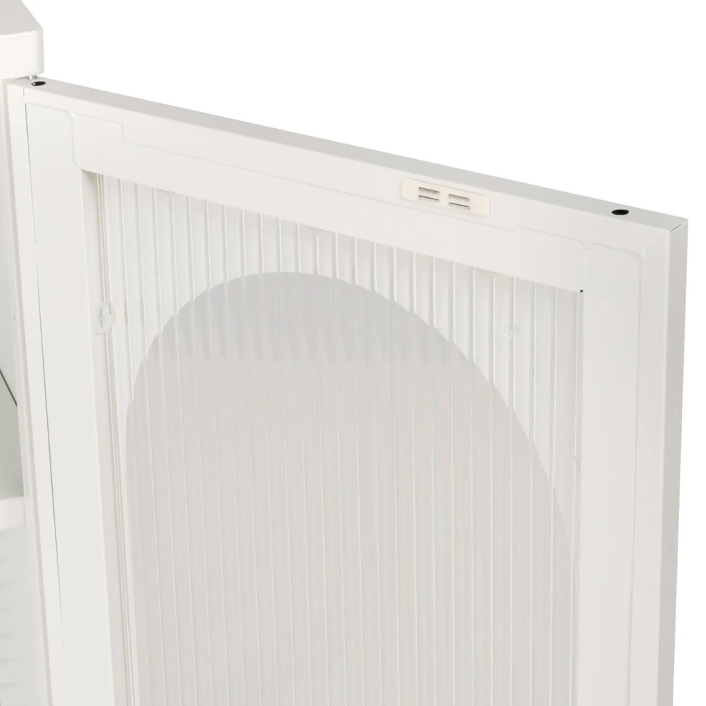 ΜΕΤΑΛΛΙΚΟ ΝΤΟΥΛΑΠΙ ΒΙΤΡΙΝΑ CARIL  ΛΕΥΚΟ 80x37-40x102Yεκ.