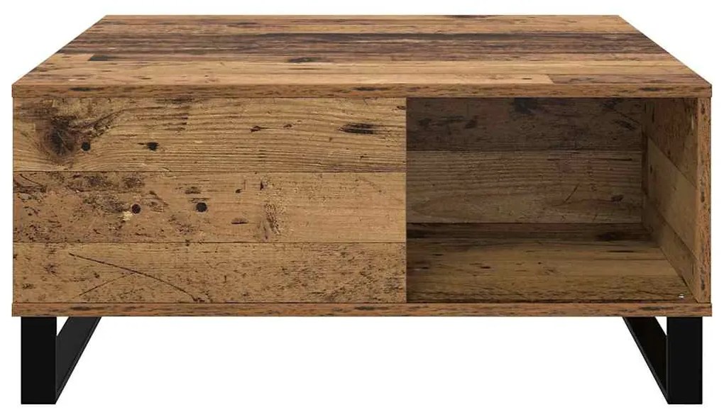 vidaXL Τραπεζάκι σαλονιού Παλαιό ξύλο 80 x 80 x 36.5 εκ