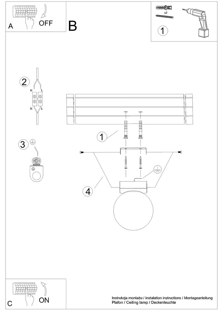 Sollux Φωτιστικό οροφής Yoli 1,χάλυβας/γυαλί,1xG9/12w,μαύρο