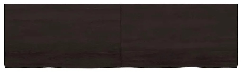 vidaXL Επιφάνεια Τραπεζιού Σκούρο Καφέ 180x50x(2-4)εκ Επεξ. Μασίφ Δρυς