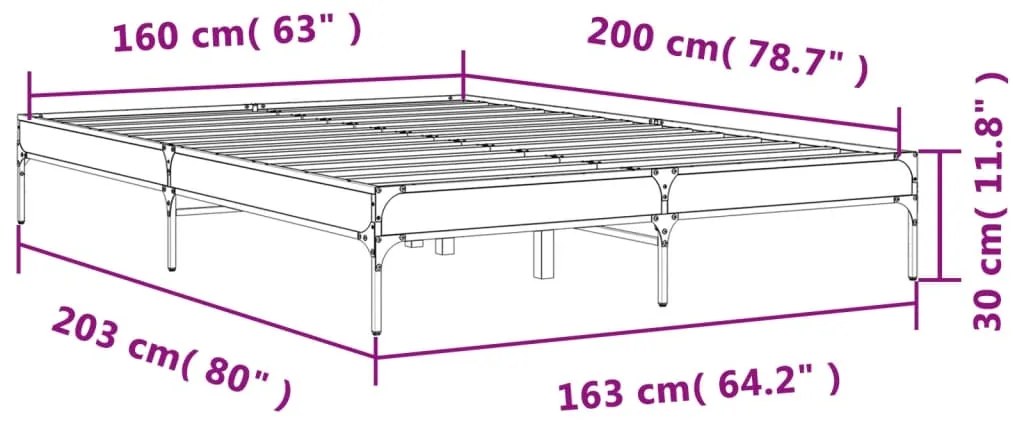 ΠΛΑΙΣΙΟ ΚΡΕΒΑΤΙΟΥ ΚΑΦΕ ΔΡΥΣ 160X200 ΕΚ. ΕΠΕΞ. ΞΥΛΟ &amp; ΜΕΤΑΛΛΟ 845010