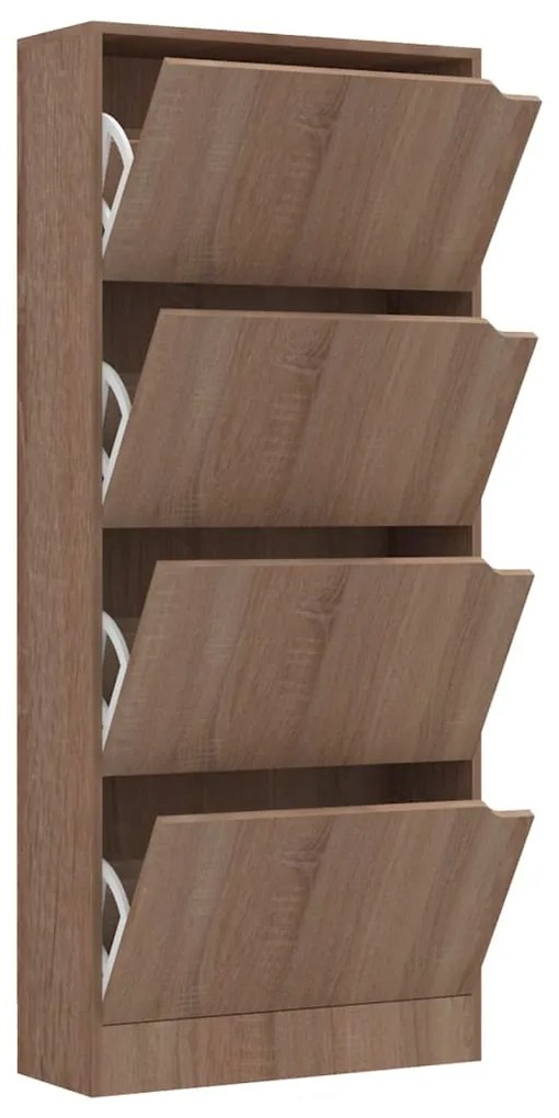 vidaXL Παπουτσοθήκη με 4 Πόρτες Sonoma Δρυς 59x24x136 εκ. Μοριοσανίδα