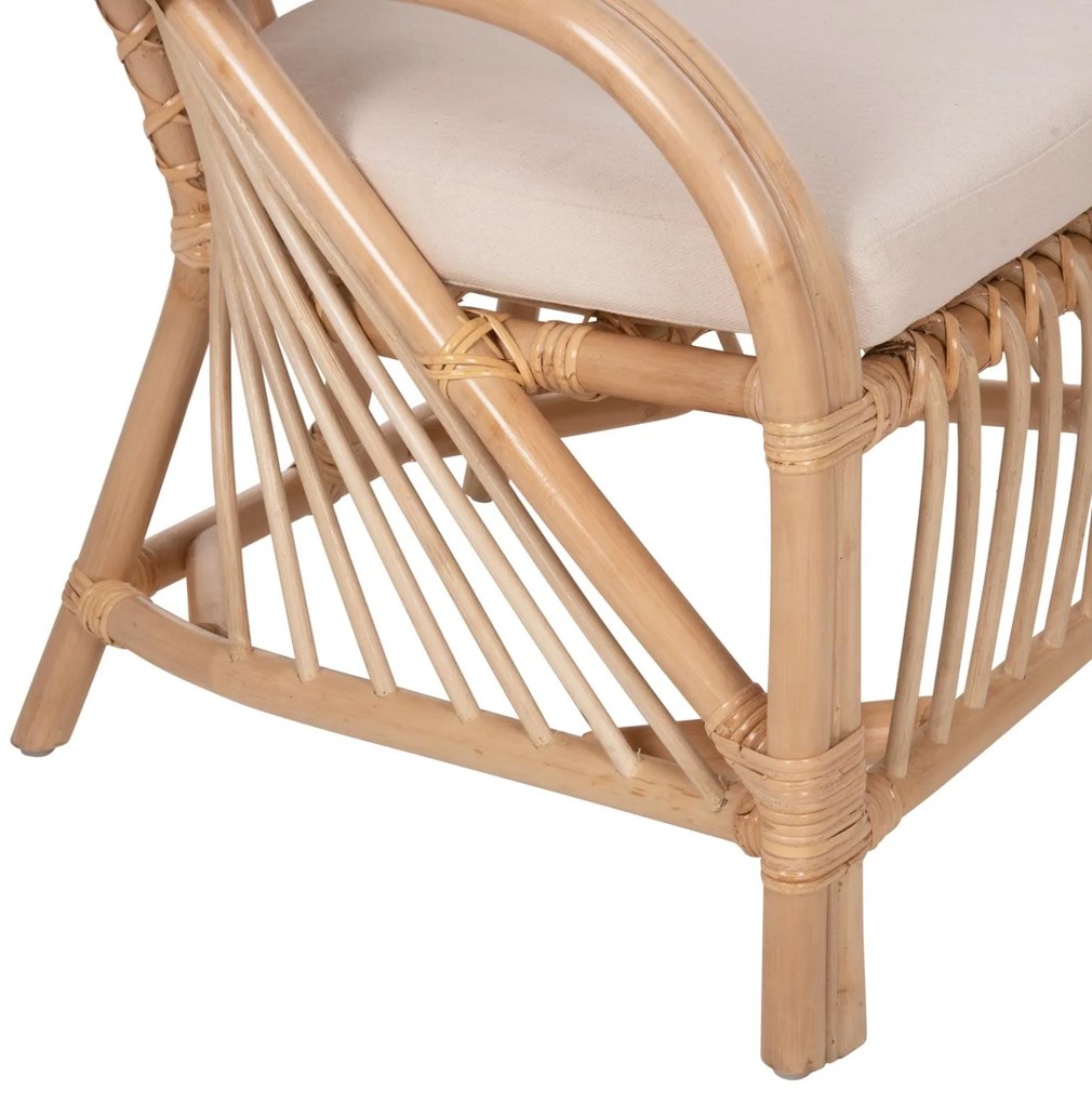 Καρέκλα - Πολυθρόνα FEMUR C9837 Φυσικό Rattan με Λευκό Μαξιλάρι 72x66x75Υεκ. 72x66x75 εκ.