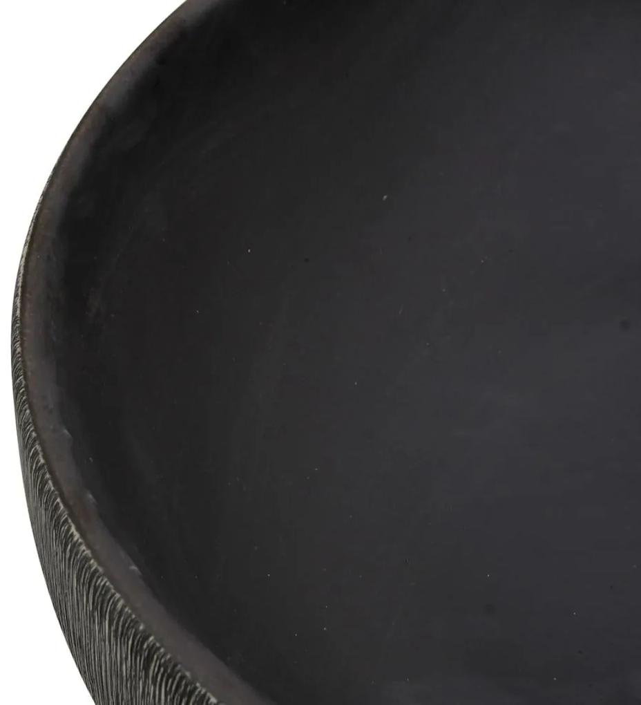 Νιπτήρας Οβάλ Γκρι και Μαύρος 59 x 40 x 14 εκ. Κεραμικός - Γκρι