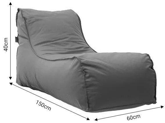 Πουφ ξαπλώστρα Lara 100% αδιάβροχο μπεζ 60x150x40 εκ.