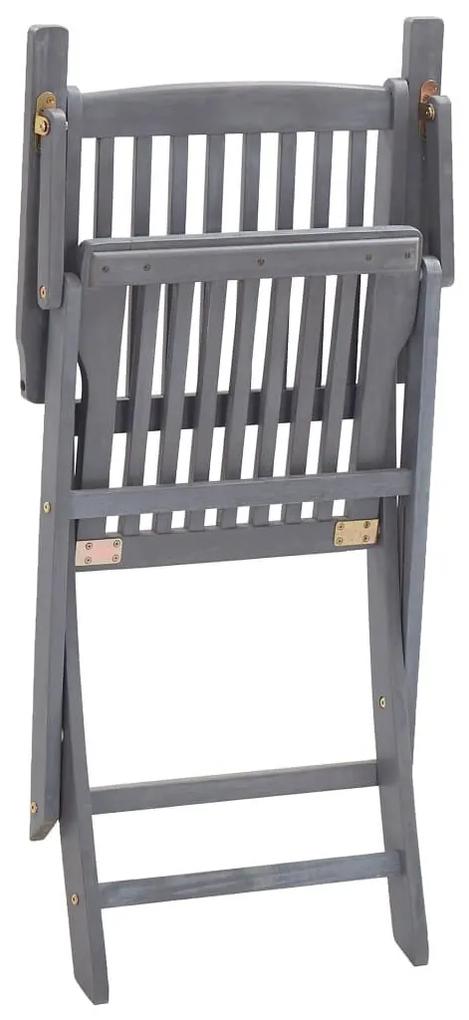 Καρέκλες Εξωτ. Χώρου Πτυσσόμενες 6 τεμ Ξύλο Ακακίας &amp; Μαξιλάρια - Ανθρακί