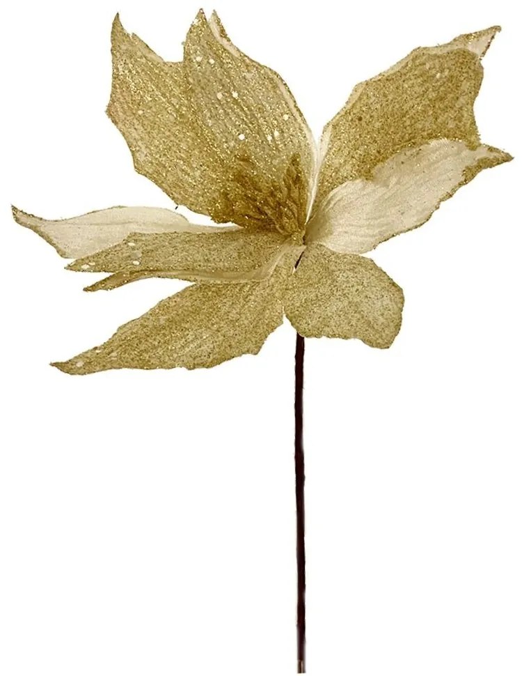 Κλαδί Πικ Αλεξανδρινό Με Γκλίτερ 81685 25x35cm Ivory-Gold