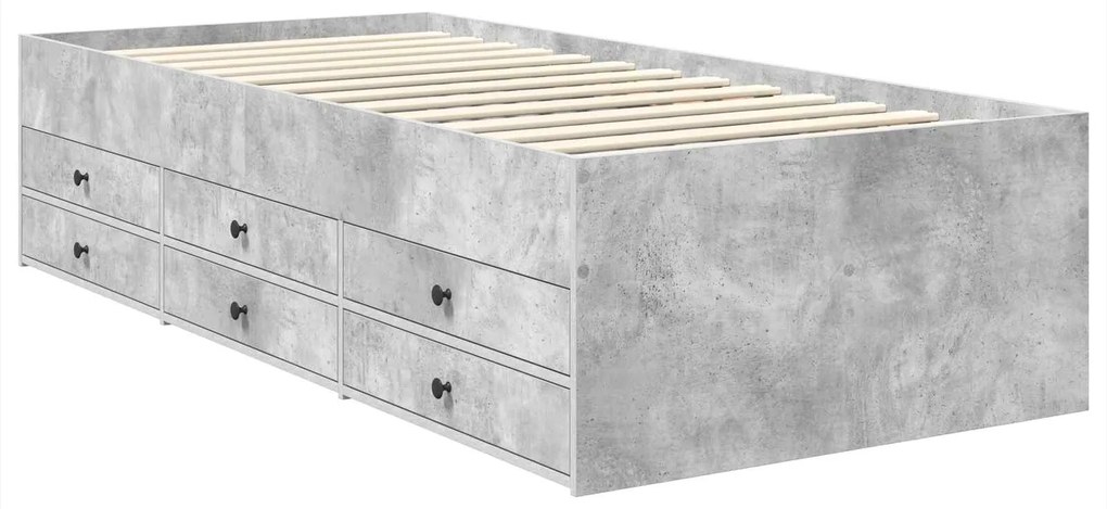 vidaXL Καναπές Κρεβάτι με συρτάρι Σκυρόδεμα Γκρι και Μαύρο 90 x 190 cm