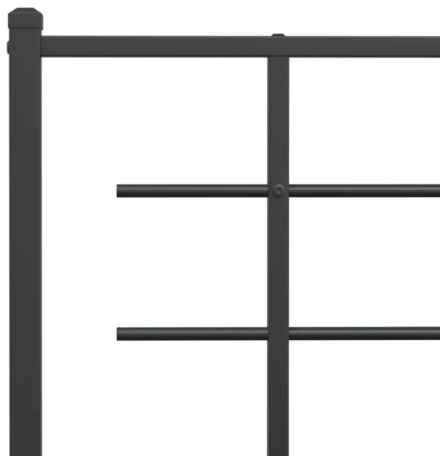Πλαίσιο Κρεβατιού με Κεφαλάρι Μαύρο 75 x 190 εκ. Μεταλλικό - Μαύρο