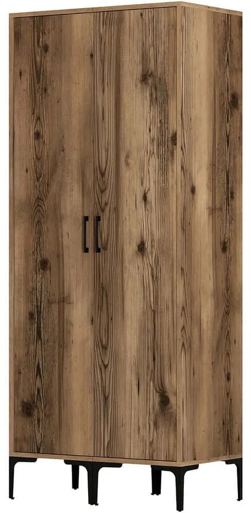 Ντουλάπα Δίφυλλη Kumsal 845HCT5447 80x47,5x201,4cm Walnut Δίφυλλη