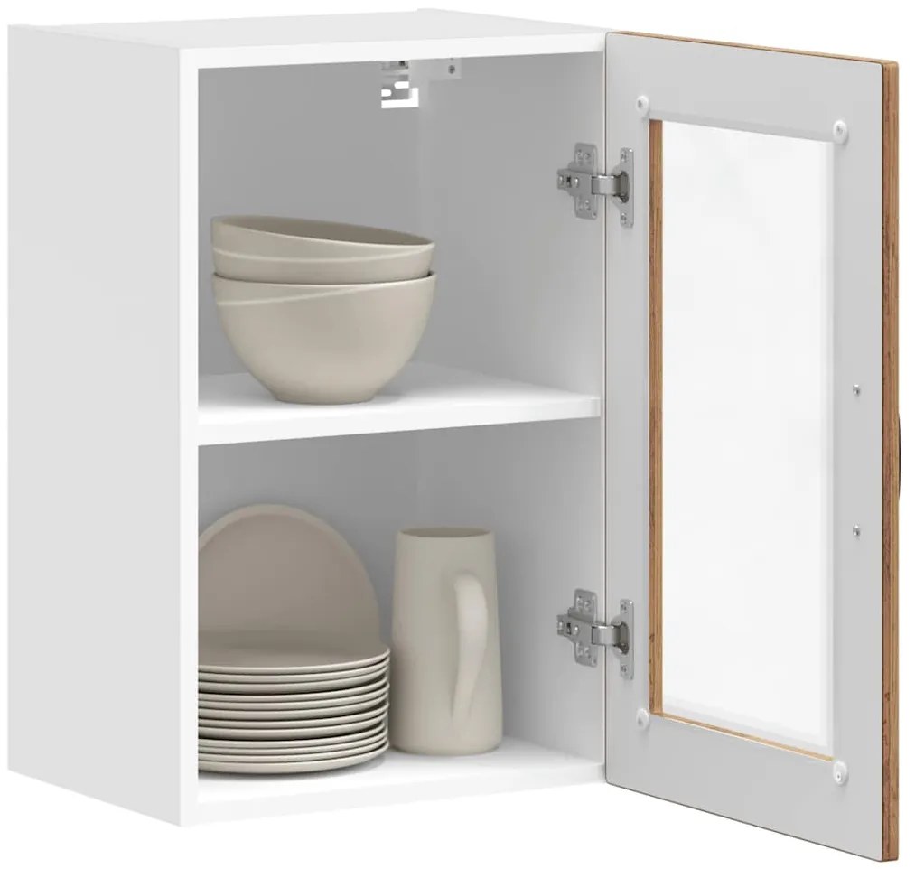 vidaXL Ντουλάπι τοίχου κουζίνας με γυάλινη πόρτα Porto Παλιό ξύλο