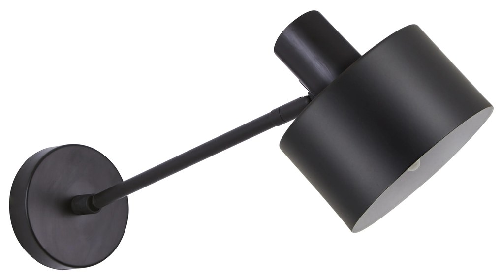 SE21-BL-22-MS1 ADEPT BLACK WALL LAMP BLACK METAL SHADE+