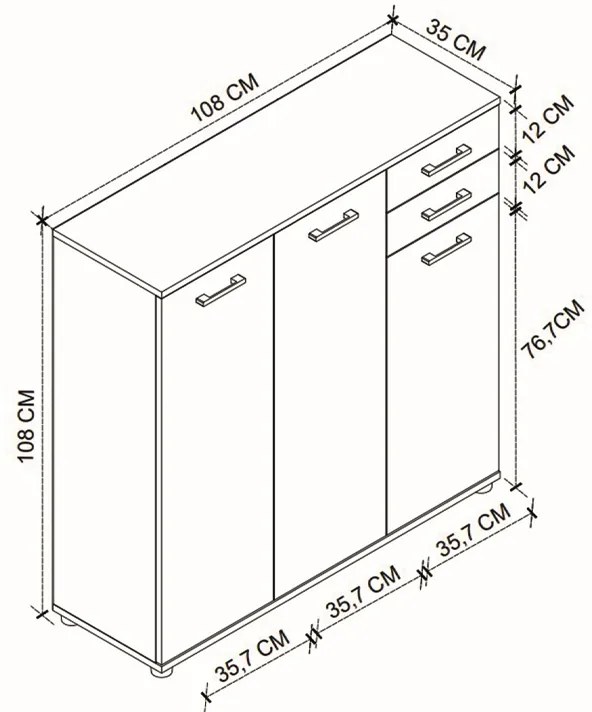 Παπουτσοθήκη - ντουλάπι Polly Megapap χρώμα pine oak 108x35x108εκ.