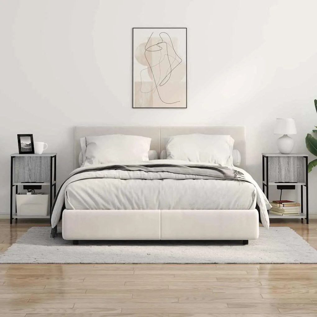 vidaXL Κομοδίνο Γκρι sonoma 38 x 31 x 61 εκ Επεξεργασμένο ξύλο