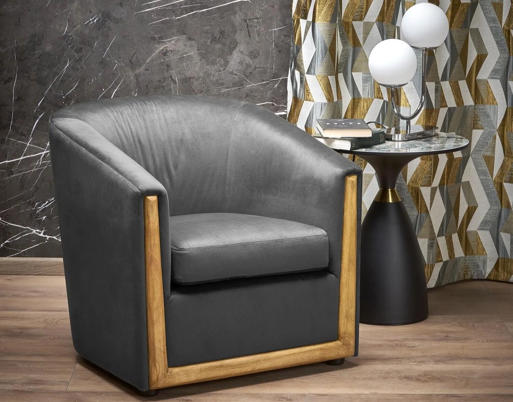 Πολυθρόνα Houston 1423, Γκρι, 71x71x72cm, 17 kg, Ταπισερί, Πόδια: Πλαστική ύλη | Epipla1.gr