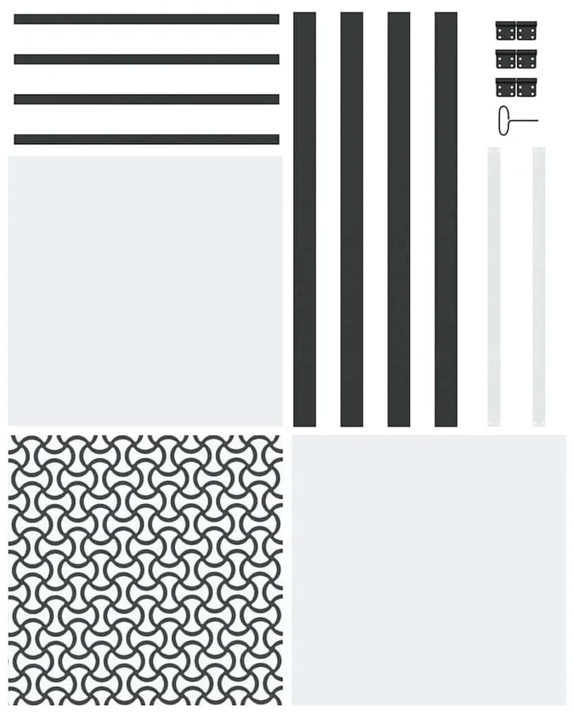 vidaXL Γυάλινη πόρτα Μαύρο 76 x 3.5 x 201.5 εκ Αλουμίνιο