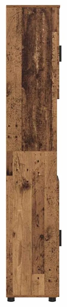 vidaXL Ντουλάπι Μπάνιου με αποθήκευση Παλιό Ξύλο 30 x 35 x 192 εκ.