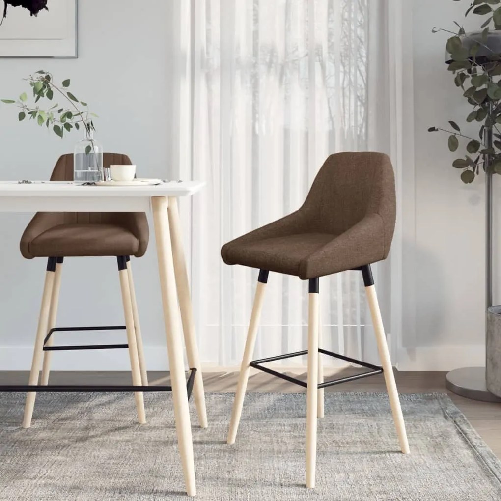 vidaXL Σκαμπό Μπαρ 2 τεμ. Taupe Υφασμάτινα
