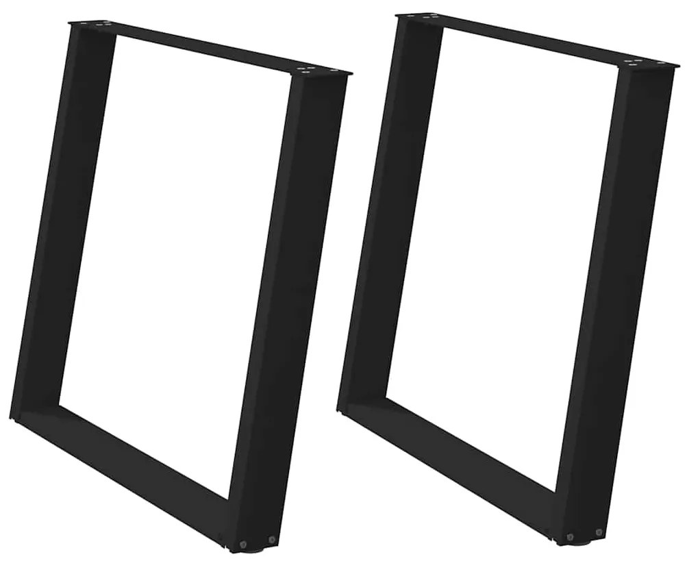 vidaXL Πόδια Τραπεζαρίας σε Σχήμα U, 2 τεμ. Μαύρο, Ατσάλι 90x(72-73) εκ.