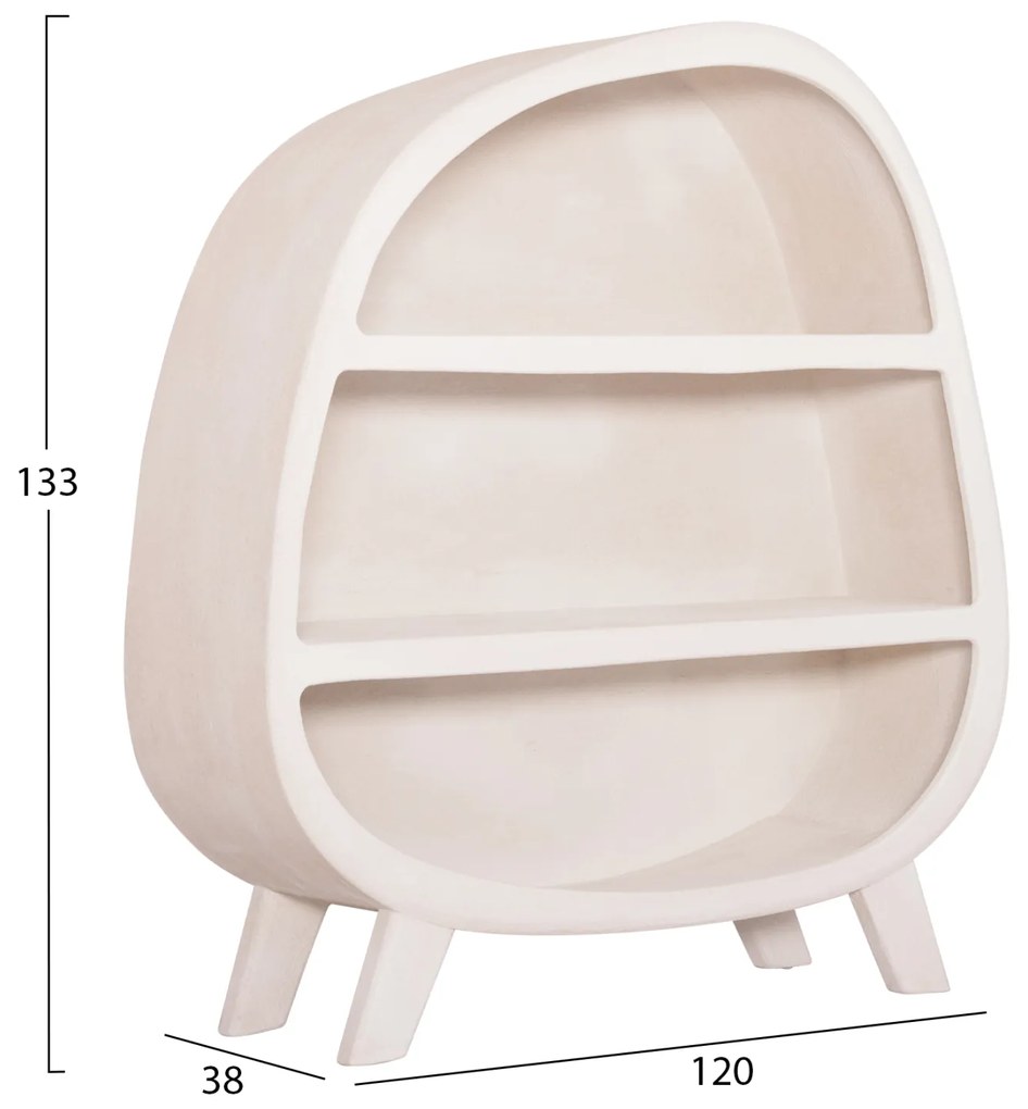 ΡΑΦΙΕΡΑ ΣΕΙΡΑ SANTORINI HM18060.01 MDF ΣΕ ΥΠΟΛΕΥΚΟ ΧΡΩΜΑ 120x38x133Υεκ. - 0529091 - HM18060.01