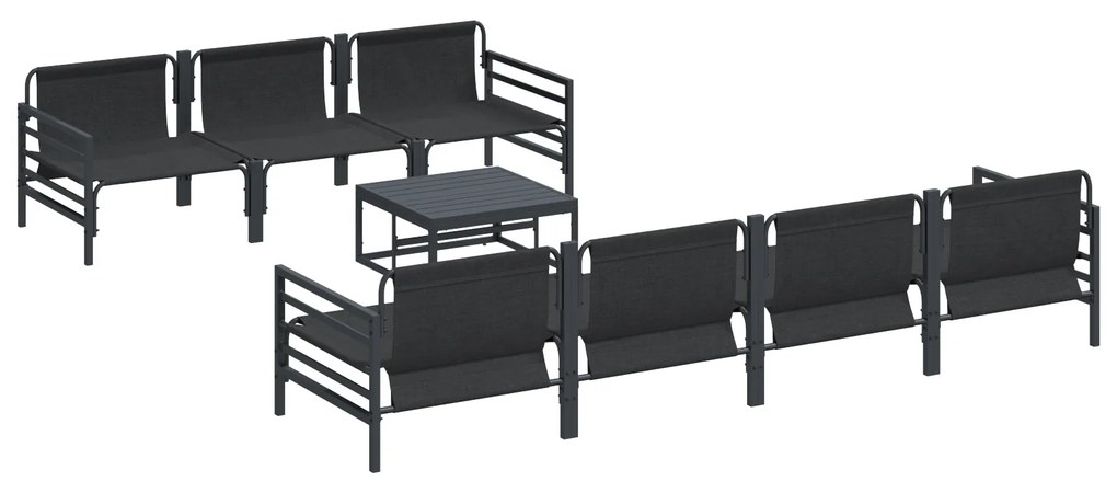 vidaXL Σετ Καναπέ Κήπου με μαξιλάρι με μαξιλάρι 8 pcs Ανθρακί 70 x 70.5 x 31.5 εκ