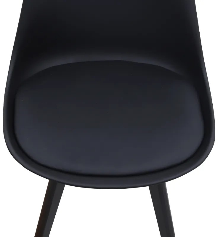 Καρέκλα τραπεζαρίας Viva Megapap PP - PU μαύρο - ξύλινο μαύρο πόδι 48,5x54x80εκ.