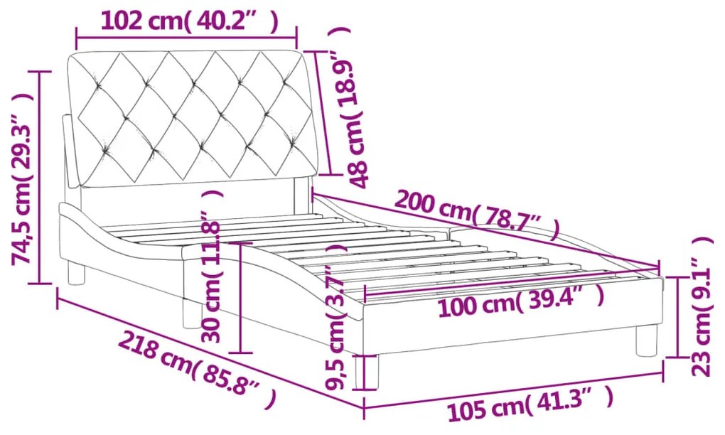 ΠΛΑΙΣΙΟ ΚΡΕΒΑΤΙΟΥ ΜΕ ΚΕΦΑΛΑΡΙ ΜΑΥΡΟ 100X200 ΕΚ. ΒΕΛΟΥΔΙΝΟ 3207907