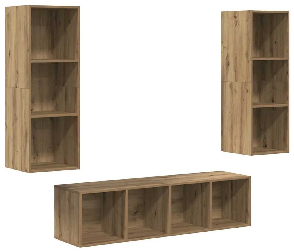 vidaXL Σετ επίπλου τηλεόρασης 3 pcs artisan δρυς 37 x 37 x 142.5 εκ