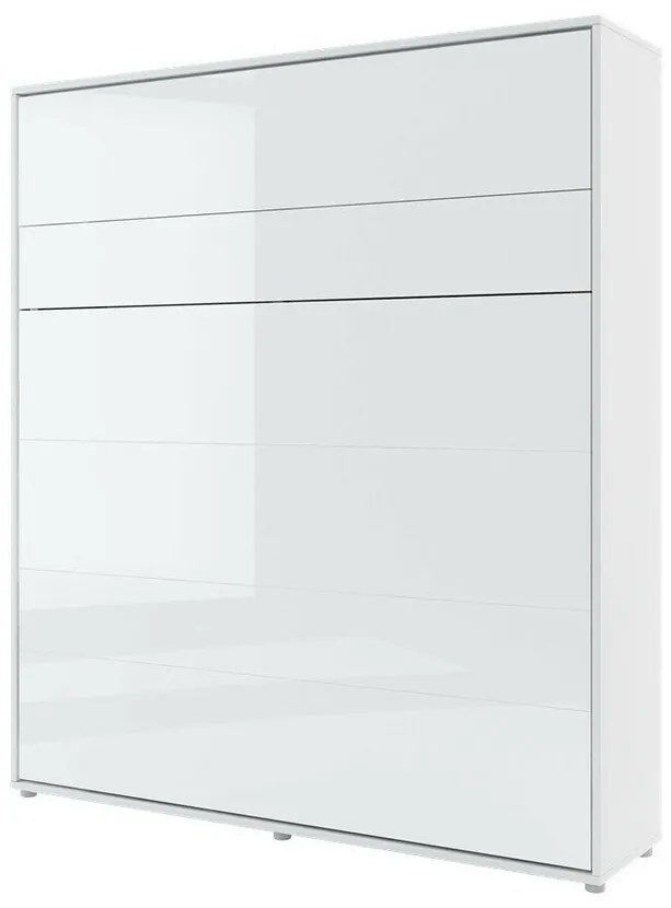 Σετ επίπλων Concept Pro Lenart AH129, 281x217x228cm, Γυαλιστερό λευκό, Άσπρο, Πλαστικοποιημένη μοριοσανίδα, Ινοσανίδες μέσης πυκνότητας, 180x200
