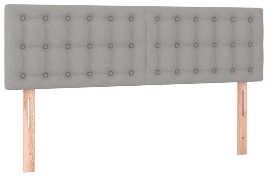 Κεφαλάρι Κρεβατιού LED Ανοιχτό Γκρι 144x5x78/88 εκ. Υφασμάτινο - Γκρι