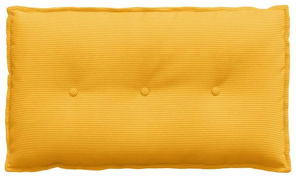 vidaXL Μαξιλάρι Πλάτης Απαλό Κίτρινο 80 x 50 cm Υφασμάτινο Κορντουρά